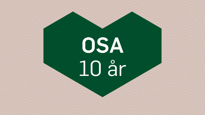 Hjärta där det står OSA 10 år