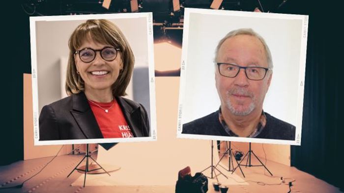 Skärm med foton på webbinariedeltagare